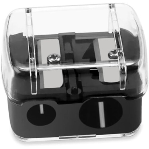30pcs Black Makeup Pencil Sharpener Double Hole Mini Tool for Eyebrow Lip Liner Eyeliner Portable Easy Use 1