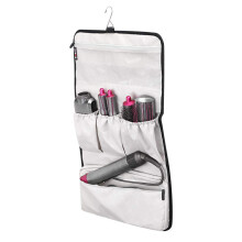Hair Dryer Storage Bag, Foldable Nylon Organizer with Hook Hanger for Curling Iron and Hair Blower Travel Accessories