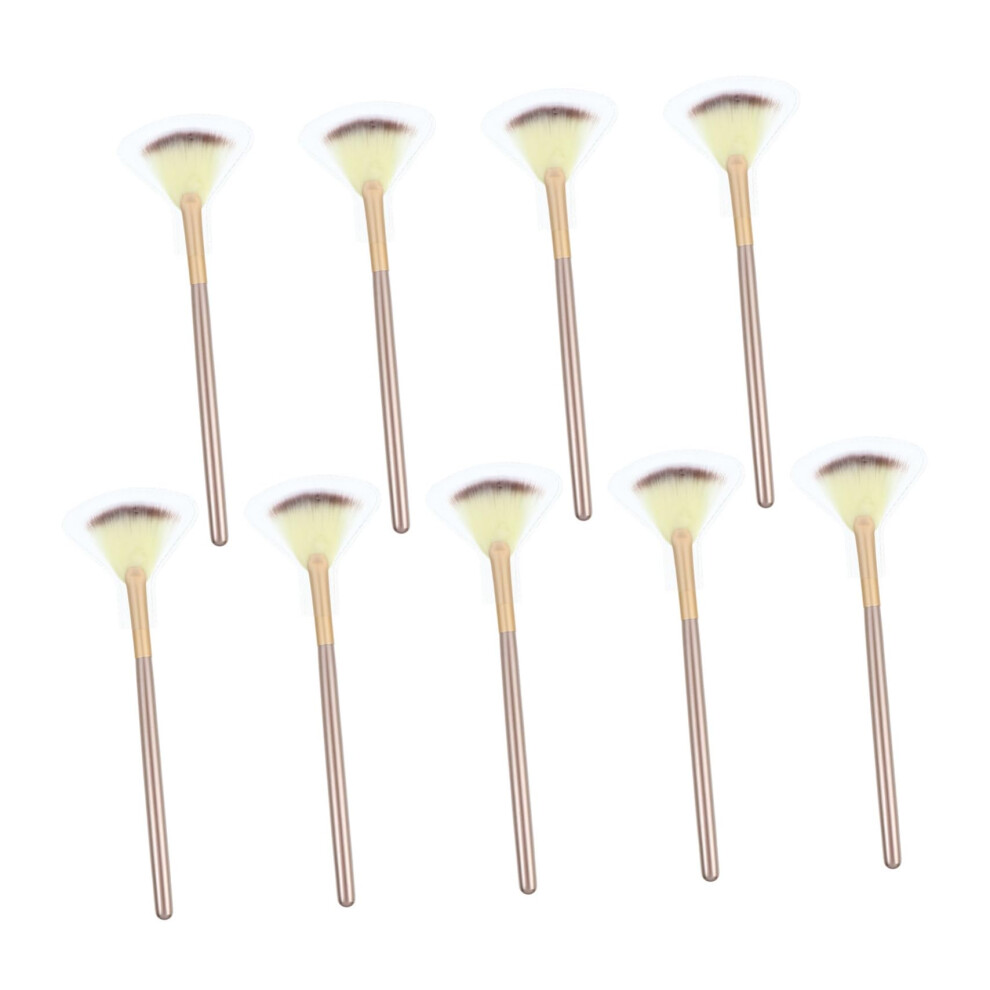 Fan-Shaped Brush Makeup Tool Set 9pcs*2 Multifunctional Blush Powder and Blending Brushes for Professional Use