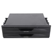 Caja de almacenamiento para radio de coche 2 en 1 negra 173x48mm 1DIN