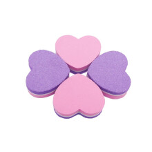 50PCS Double-Sided Heart Nail Files Buffer Block 180 240 Grit Pink Purple Sponge for Professional Manicure Supplies