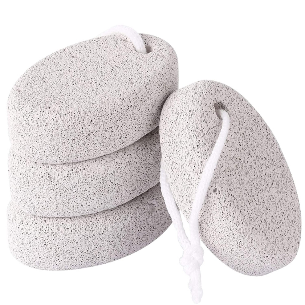 Natural Lava Pumice Stone Set of 4 - Effective Foot Scrubber for Callus Removal, Dead Skin Exfoliation, and Smooth Elbows