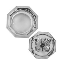 Nail Dish Cup Crystal Manicure Dappen Dish for Liquid Acrylic Nail Art Tools in Grey Unique Shape Design