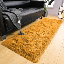 (Ochre Yellow, 80cm x 150 cm (2ft 6" x 5ft)) Non Slip Rugs Soft Shaggy Area Rugs Runner Bath & Door Mats