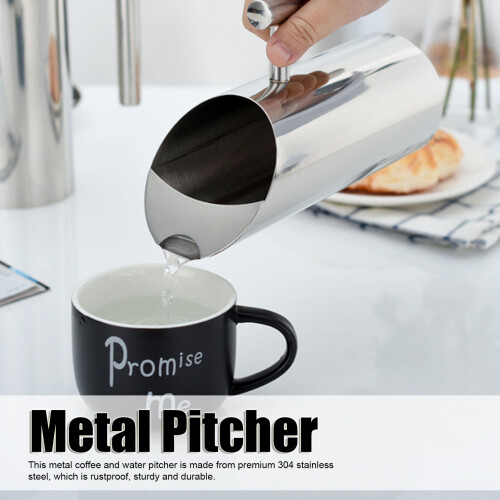 1.5L Stainless Steel Coffee Pitcher Heavy Duty Large Capacity Streamlined Style 2