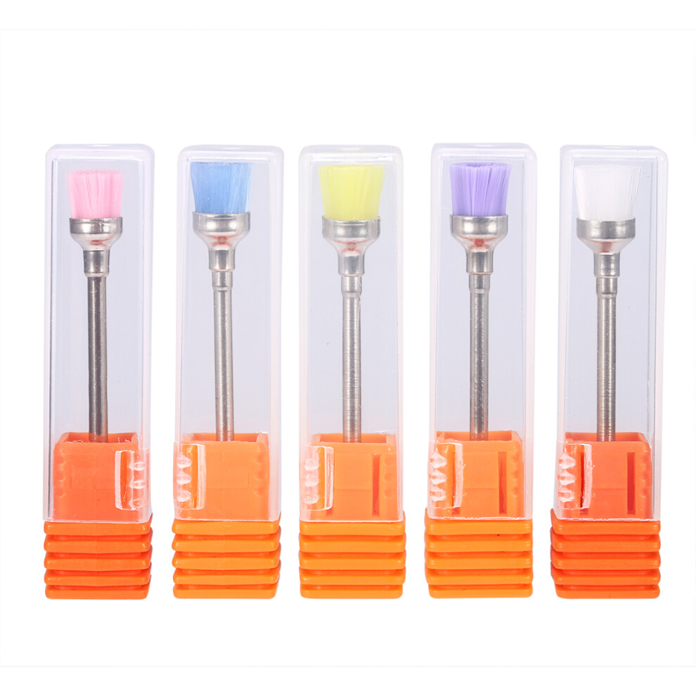 5pcs Nail Polish Grind Drill Clean Brush Head for