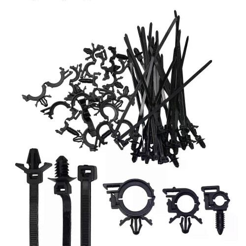 45Pcs Push Mount Kabelbinder mit Auto Draht Routing Clips Universal Fitment Self Locking Fastener