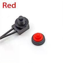 12V waterdichte vergrendelbare drukknop aan/uit schakelaar met draden zwart rood waterdichte drukknop