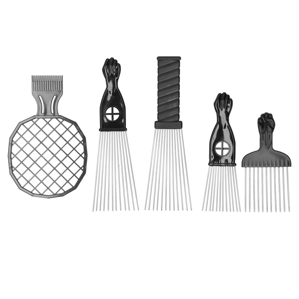 5pcs Stainless Steel Afro African Hair Pick Comb