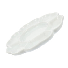 Elegant Blossom Shape 8 Inch Ceramic Palette Wall Decor Art Supply for Home and Studio Interior Decoration