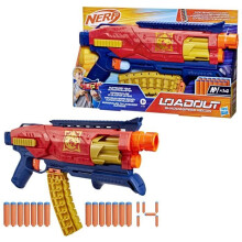 Nerf Loadout Shadowspeed Recon, blaster with storage for the 14 included Nerf N1 darts, rotating 6-dart drum, toy