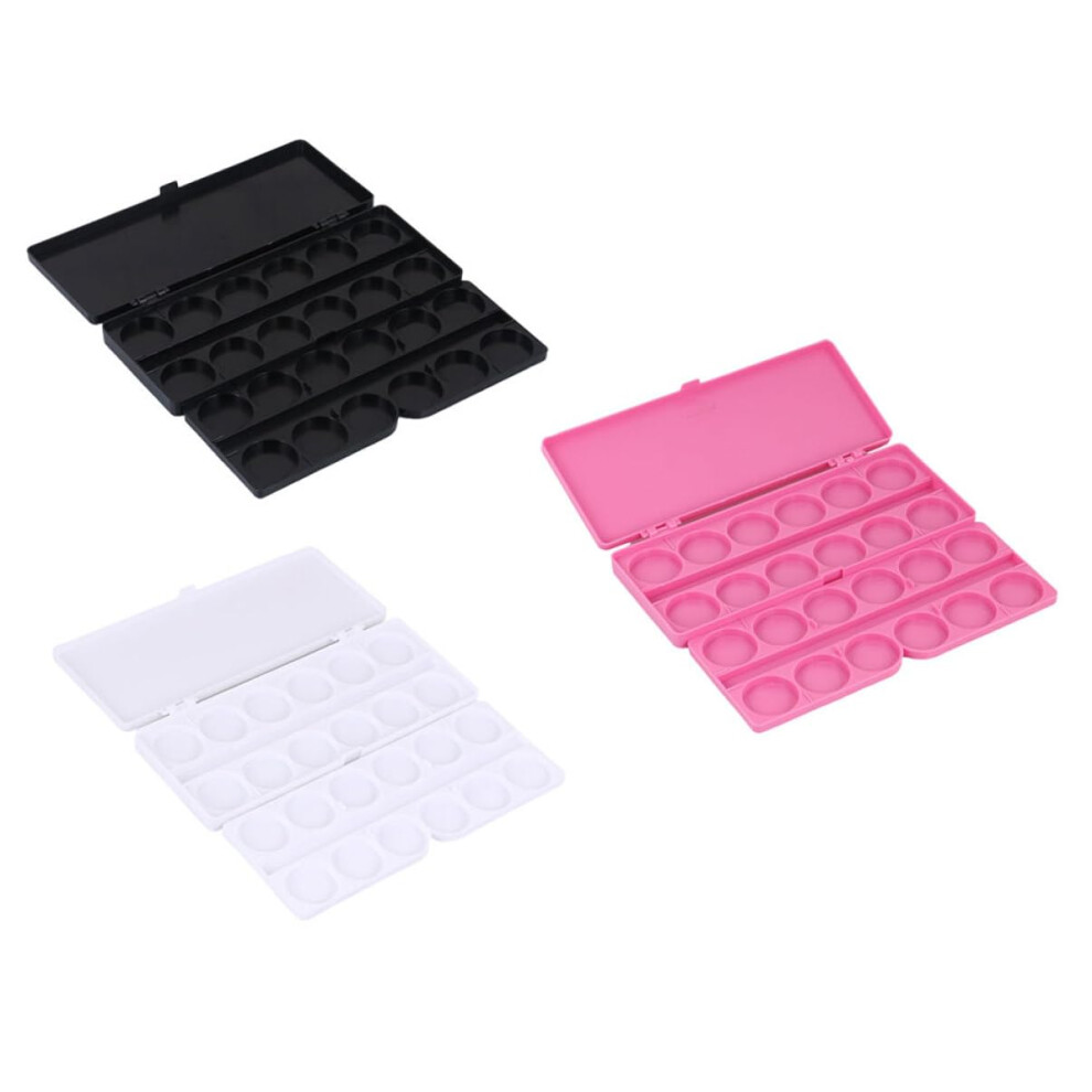 Mixing Case for Watercolor Palette Set of 3 Nail Art Drawing Plates with Manicure Pigment Trays for Artists