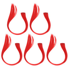 5 piezas de postizo de cabello liso rojo brillante con clip, 55 cm, 3 cm