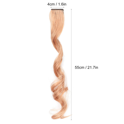 5 piezas de cabello rizado largo de 55 cm, naranja/rosa, con clip 2
