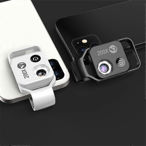 (Black)APEXEL APL-MS002CWH 200X Mobile Phone HD CPL Macro Lens Microscope with LED Light 2