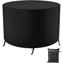 Outdoor Round Table Cover Waterproof OxCompatible withd 210D Heavy Garden Furniture Chair Set Dust Covers Wicker