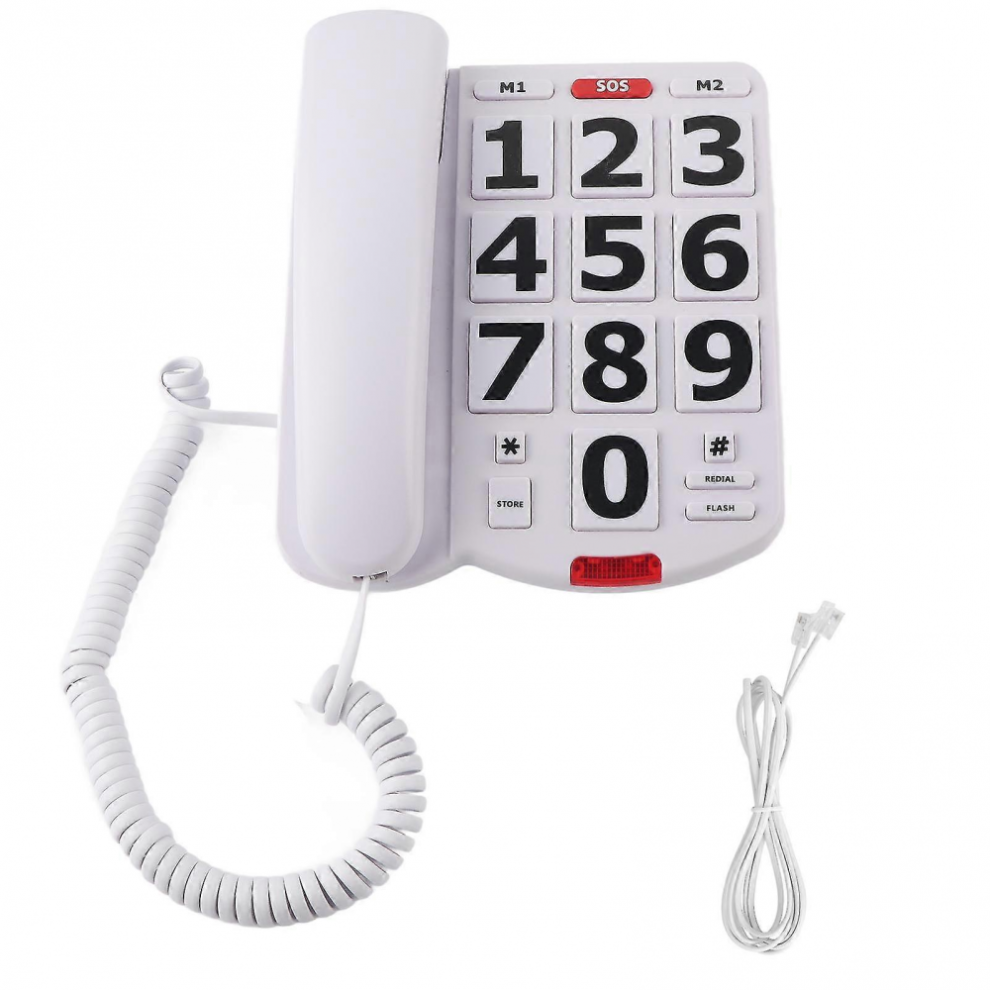Elderly Landline Phone With Big Button Corded Phone Compatible With Seniors Hearing Impaired 6477056396397
