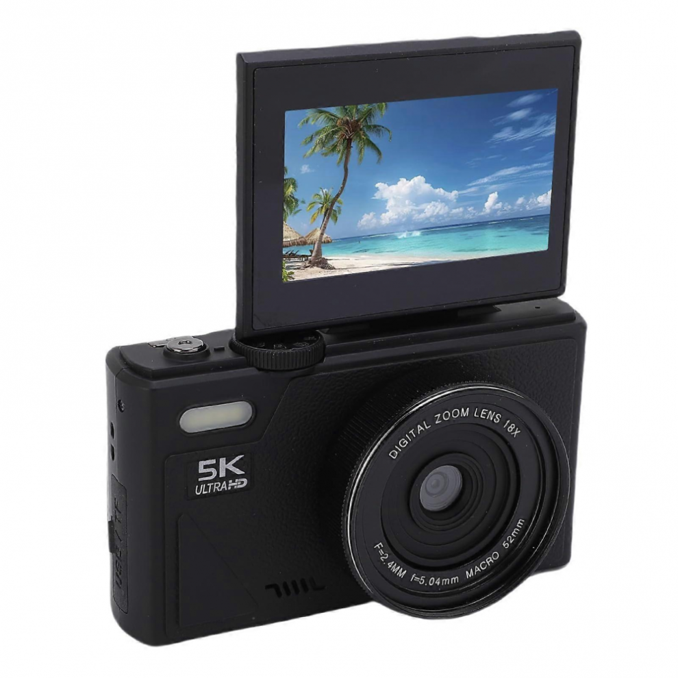 5K Digital Camera compatible with Photography, WiFi 75MP Video Cameras, Anti Shake UHD Auto Focus, 3' 180 Flip Screen with 18x Zoom (128G)-image-OPC-PJP57JF-NEW