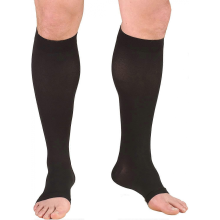 30-40 mmHg Compression Stockings Compatible with Men and Women, Knee High Length, Open Toe, Black, 2X-Large