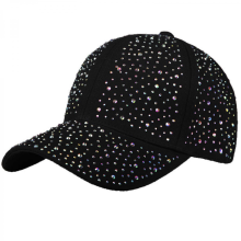 Travel Gathering Rhinestone Decal Hat Outdoor Sports Travel Baseball Caps Woman Girl Adjustable Head Size Baseball Hat Black white AB diamo