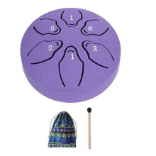 Rain Drum Compatible with Outside Steel Tongue Drum, 6 Notes 3 Inches Chakra Tank Drum Steel Percussion Padded Mallets