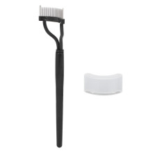 Beauty Lash Separator Curved Stainless Steel Comb with Cover and Black Handle