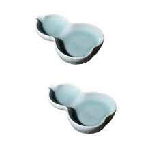 Ceramic Ink Well Set 2pcs Chinese Brush Rest for Calligraphy Painting Decorative Inkwell with Water Cloth