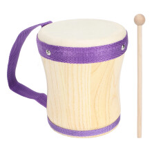 Holz-Trommel mit Schafshautkopf Percussion-Instrument Spielzeug mit Stock für Kinder