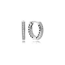 2025 Original brand LOGO S925 Silver Hearts of Small Hoop Earrings 296317CZ