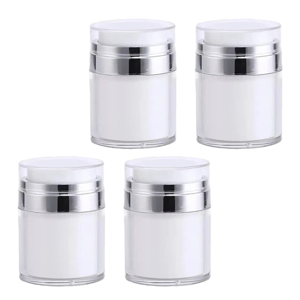 Cream 4Pcs Airless Pump Jars 30Ml: Refillable Acrylic Containers For Thick Moisturizer, Skincare Travel Lotion