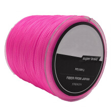 300m PE Angelschnur Karpfen 4-Fäden Geflochtene Beißenresistenz-Linie Zubehör für Reservoir-Spinnfischen Pink 0,6