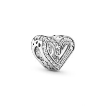 (SS133) 2025 New Fine Clear Sparkle Hearts Spacer Pavé Cilp Charms Beads Plated Fit Original Brand Logo 1:1 925 Sterling Silver Bracelet DIY Jewelry