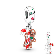 (SS0141) 2025 Christmas Tree Reindeer Gingerbread Man Charm Beads Fit Original 925 Sterling Silver Pendant Bracelet DIY Jewelry Christmas Gift