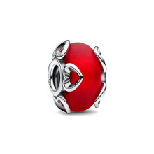 (B1240) 2025 New Original Brand Logo 1:1 925 Sterling Silver Flower and Leaf Cosmic Rainbow Charm Murano Glass Beads for Bracelet DIY Women Jewelry