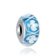 (B1770) 2025 New Original Brand Logo 1:1 925 Sterling Silver Flower and Leaf Cosmic Rainbow Charm Murano Glass Beads for Bracelet DIY Women Jewelry