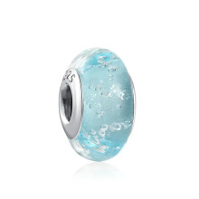 (B2728) 2025 New Original Brand Logo 1:1 925 Sterling Silver Flower and Leaf Cosmic Rainbow Charm Murano Glass Beads for Bracelet DIY Women Jewelry