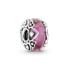 (B2874) 2025 New Original Brand Logo 1:1 925 Sterling Silver Flower and Leaf Cosmic Rainbow Charm Murano Glass Beads for Bracelet DIY Women Jewelry