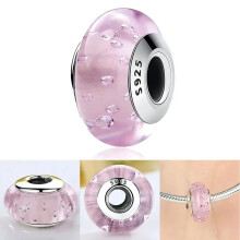(B913) 2025 New Original Brand Logo 1:1 925 Sterling Silver Flower and Leaf Cosmic Rainbow Charm Murano Glass Beads for Bracelet DIY Women Jewelry
