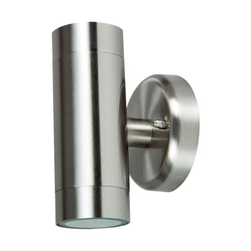 Dual Illumination IP44 Wall Light - Stainless Steel S6831