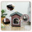 PawHut PawHut Outdoor Cat House with Elevated Base, Cushion, Red-brown 9