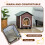 PawHut PawHut Outdoor Cat House with Elevated Base, Cushion, Red-brown 8