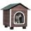 PawHut PawHut Outdoor Cat House with Elevated Base, Cushion, Red-brown 4