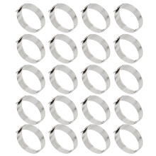 20PCS Stainless Steel 8mm Adjustable Flat Ring Blanks for DIY Jewelry