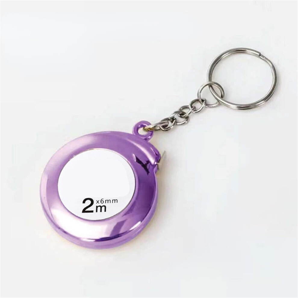 Tape Measure, Portable Keychain Tape Measure 2M In Purple Color, Compact And Convenient Measuring Tool 6482260716626
