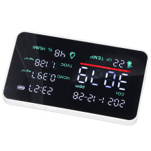 Indoor Air Quality Monitor with Temp, Humidity, CO2, 16cm, White