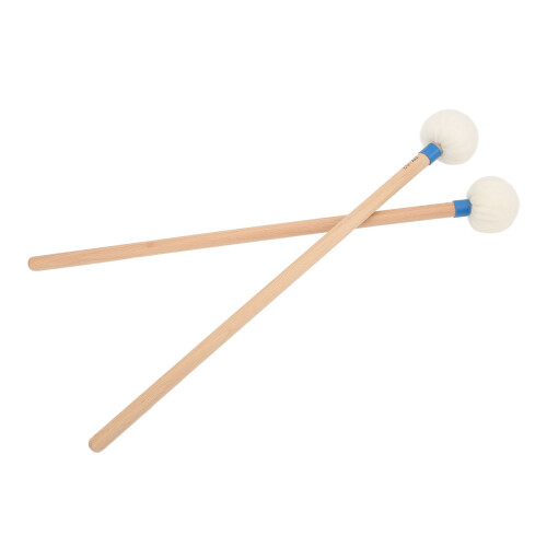2Pcs Felt Drum Mallet Set with Wooden Handle - Blue Non-Slip Instrument Accessory