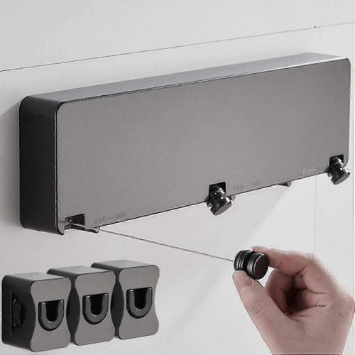Indoor Retractable Clothesline, 6 Meters Automatic Retractable Washing Line, Metal Wire Compatible with Fresh