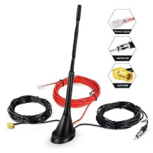 Antenne radio DAB + FM amplifiée active universelle pour toit de voiture