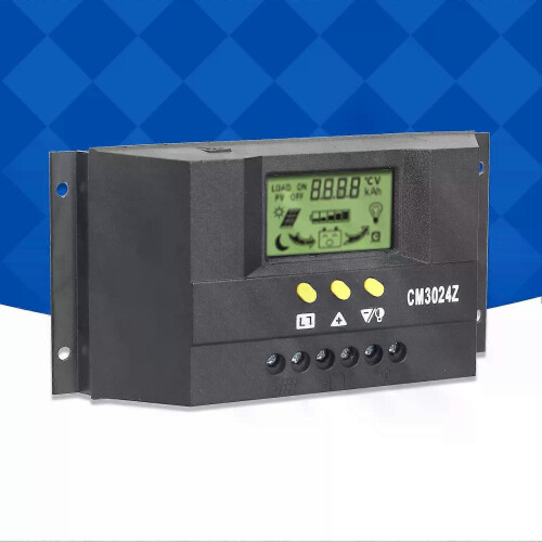 CM3024Z PWM Solar Controller LCD-skärm Solpanel Intelligent Regulator 12V 24V 2