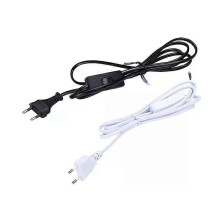 DX62 6FT/18M EU Plug LED Putki Virranjatkokaapeli Pöytälampun Virtajohto On/Off kytkimen LED-valo